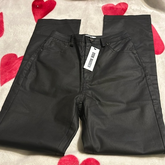 NWT Steven Madden Faux Leather Pant in Black - Picture 3 of 12